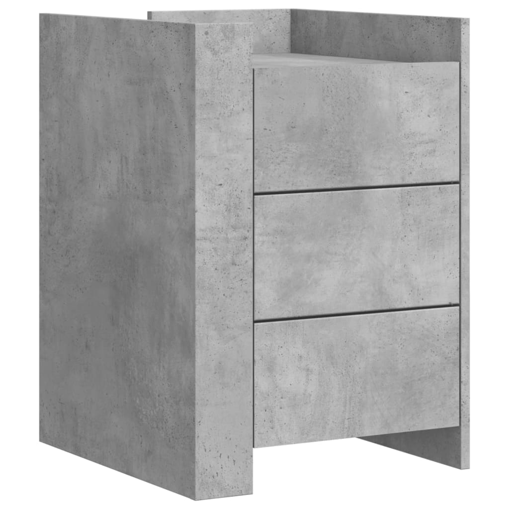 Κομοδίνο Γκρι Σκυροδέματος 45x50x65 εκ. από Επεξεργασμένο Ξύλο