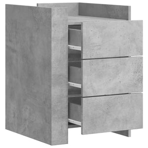 Κομοδίνο Γκρι Σκυροδέματος 45x50x65 εκ. από Επεξεργασμένο Ξύλο