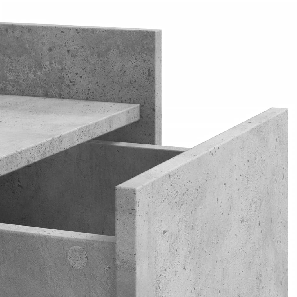 Κομοδίνο Γκρι Σκυροδέματος 45x50x65 εκ. από Επεξεργασμένο Ξύλο