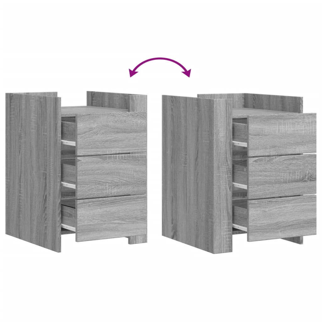 Κομοδίνο Γκρι Sonoma 45x50x65 εκ. από Επεξεργασμένο Ξύλο