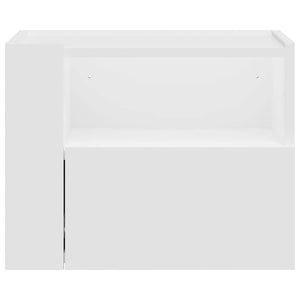 Κομοδίνα Επιτοίχια 2 τεμ. Λευκά 45x30x35 εκ. - Pakobazaar