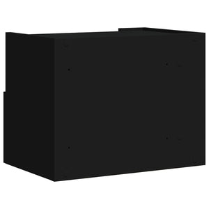 Κομοδίνο Επιτοίχιο Μαύρο 45x30x35 εκ.