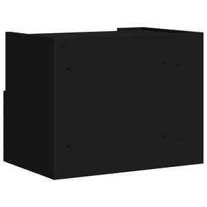 Κομοδίνα Επιτοίχια 2 τεμ. Μαύρα 45x30x35 εκ. - Pakobazaar