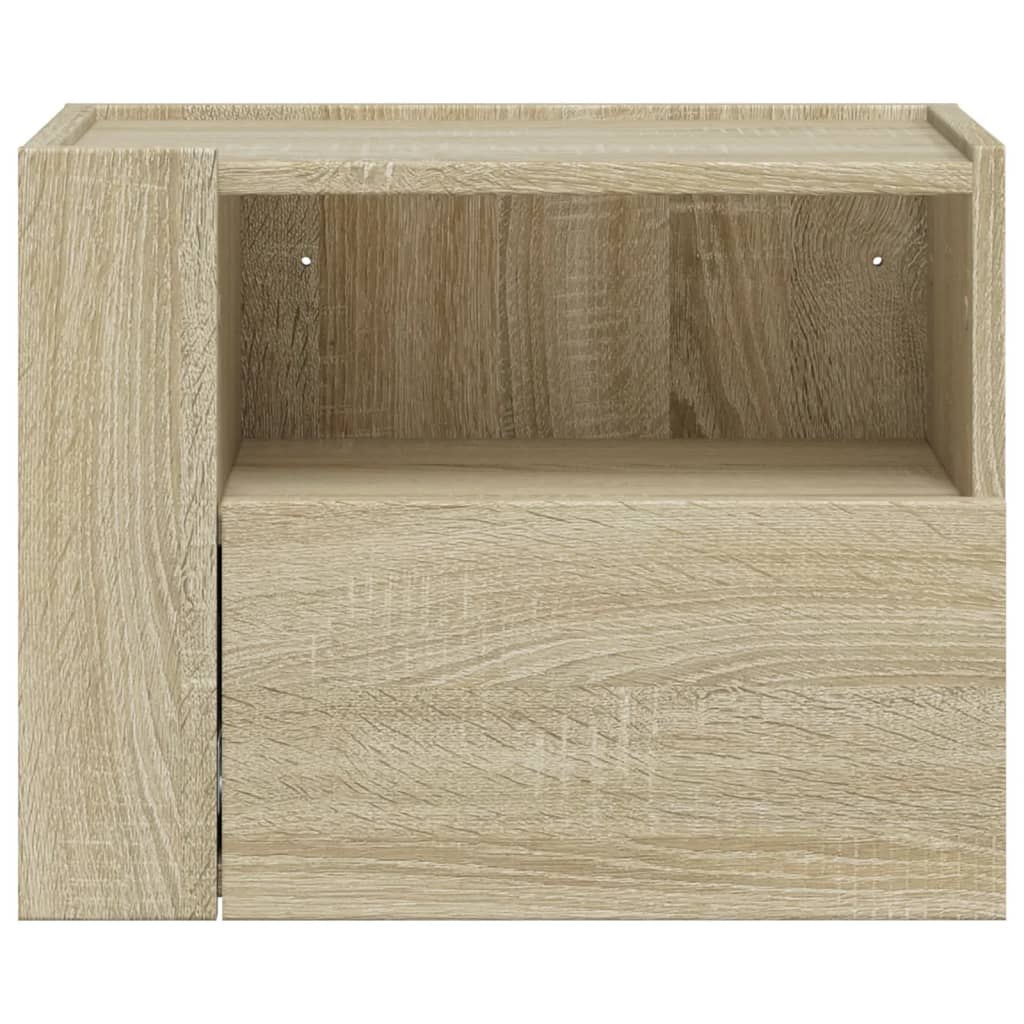 Κομοδίνα Επιτοίχια 2 τεμ. Sonoma Δρυς 45x30x35 εκ.