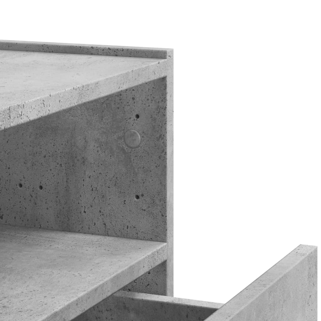 Κομοδίνα Επιτοίχια 2 τεμ. Γκρι Σκυροδέματος 40 x 30 x 35 εκ.