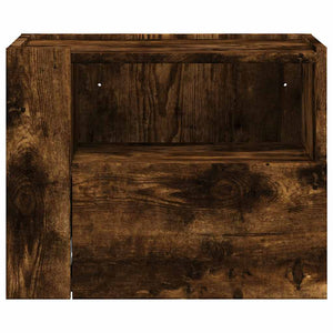Κομοδίνα Επιτοίχια 2 τεμ. Καπνιστή Δρυς 45x30x35 εκ.