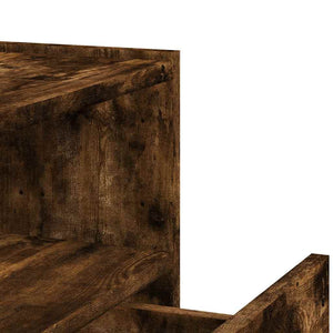 Κομοδίνα Επιτοίχια 2 τεμ. Καπνιστή Δρυς 45x30x35 εκ.