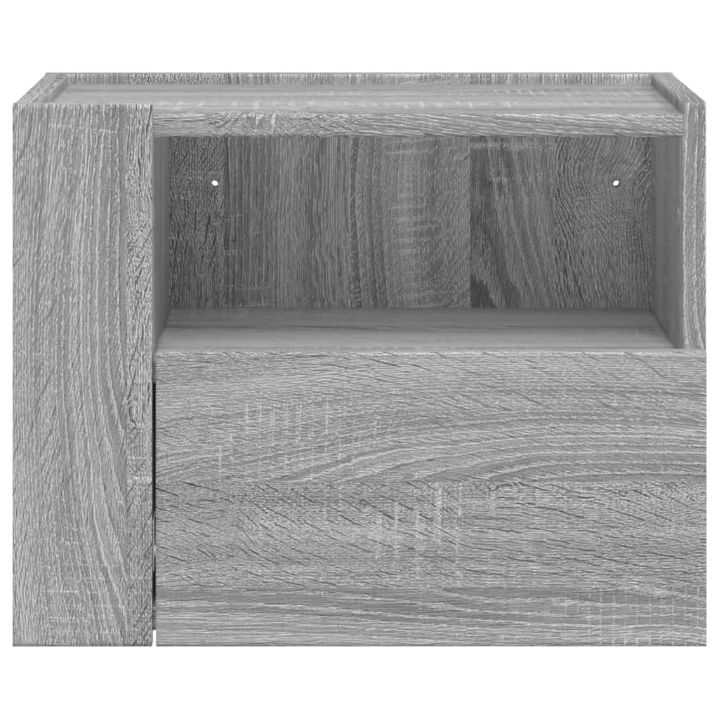 Κομοδίνα Επιτοίχια Γκρι Sonoma 45x30x35 εκ.