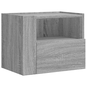 Κομοδίνα Επιτοίχια 2 τεμ. Γκρι Sonoma 45x30x35 εκ.