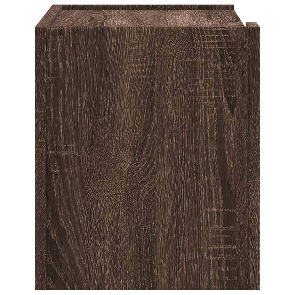 Κομοδίνα Επιτοίχια 2 τεμ. Καφέ Δρυς 45x30x35 εκ. - Pakobazaar