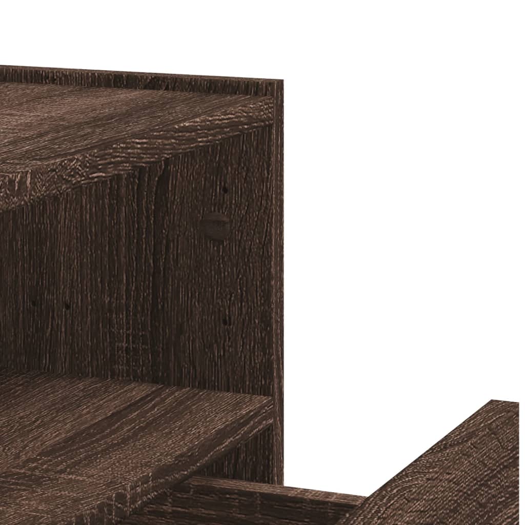 Κομοδίνα Επιτοίχια 2 τεμ. Καφέ Δρυς 45x30x35 εκ. - Pakobazaar
