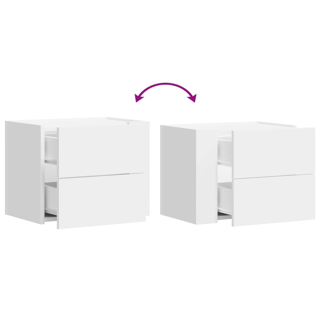 Κομοδίνο Επιτοίχιο Λευκά 45x30x35 εκ.