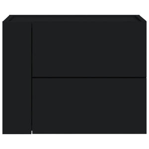 Κομοδίνο Επιτοίχιο Μαύρο 45x30x35 εκ.