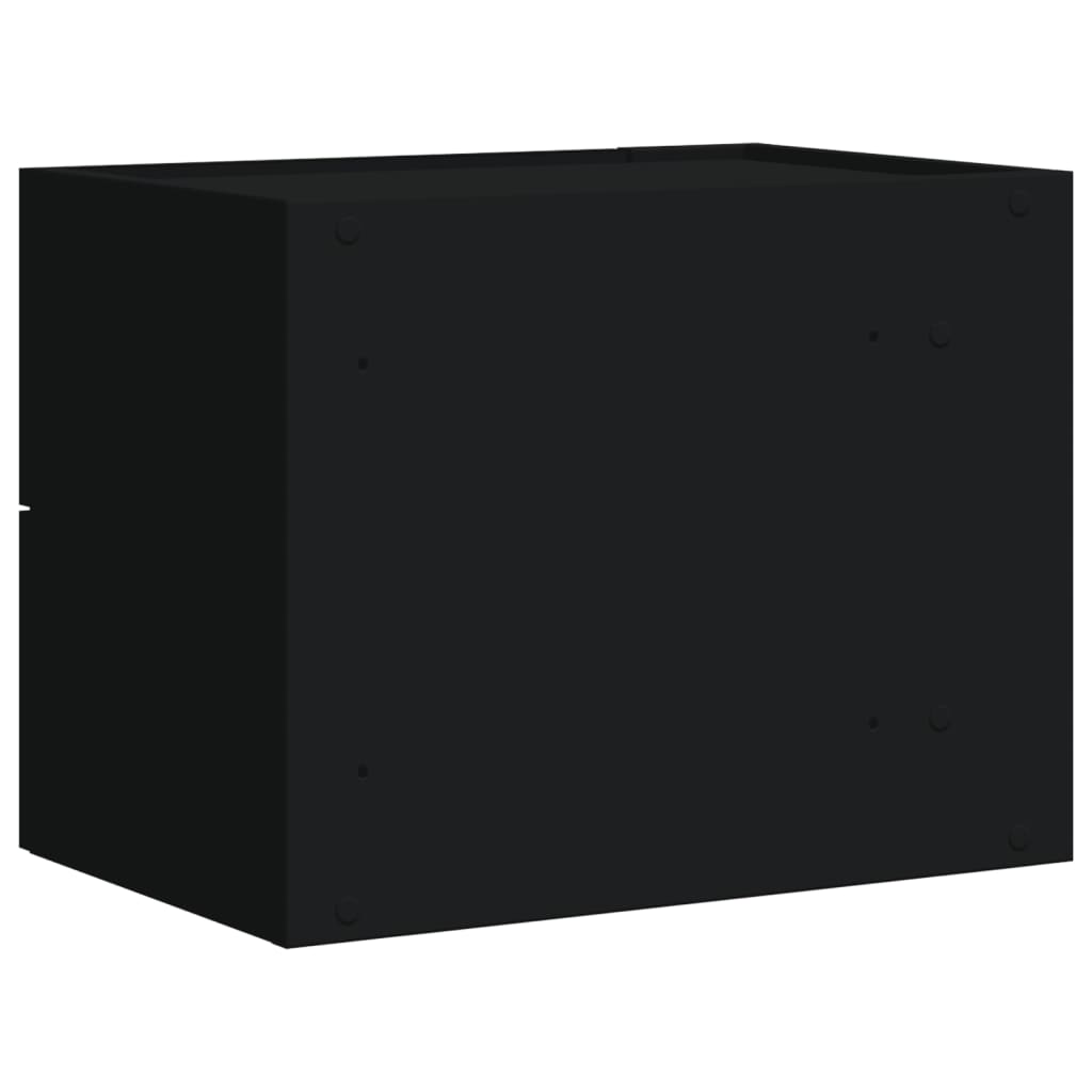 Κομοδίνο Επιτοίχιο Μαύρο 45x30x35 εκ.