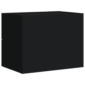 Κομοδίνο Επιτοίχιο Μαύρο 45x30x35 εκ.