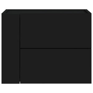 Κομοδίνα Επιτοίχια 2 τεμ. Μαύρα 45x30x35 εκ.