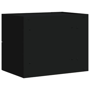 Κομοδίνα Επιτοίχια 2 τεμ. Μαύρα 45x30x35 εκ.
