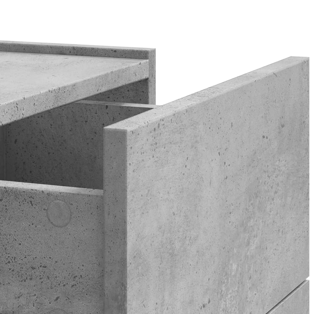 Κομοδίνο Επιτοίχιο Γκρι Σκυροδέματος 45x30x35 εκ.