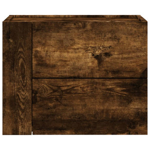 Κομοδίνα Επιτοίχια 2 τεμ. Καπνιστή Δρυς 45x30x35 εκ.