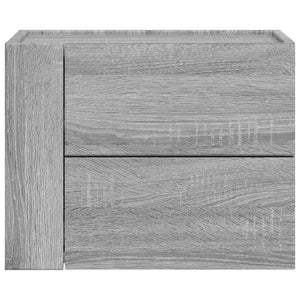 Κομοδίνα Επιτοίχια Γκρι Sonoma 45x30x35 εκ.
