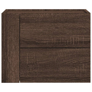 Κομοδίνο Επιτοίχιο Καφέ Δρυς 45x30x35 εκ. - Pakobazaar