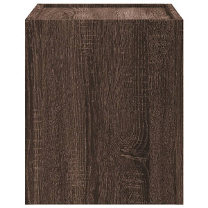 Κομοδίνο Επιτοίχιο Καφέ Δρυς 45x30x35 εκ. - Pakobazaar