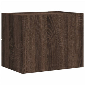 Κομοδίνο Επιτοίχιο Καφέ Δρυς 45x30x35 εκ. - Pakobazaar