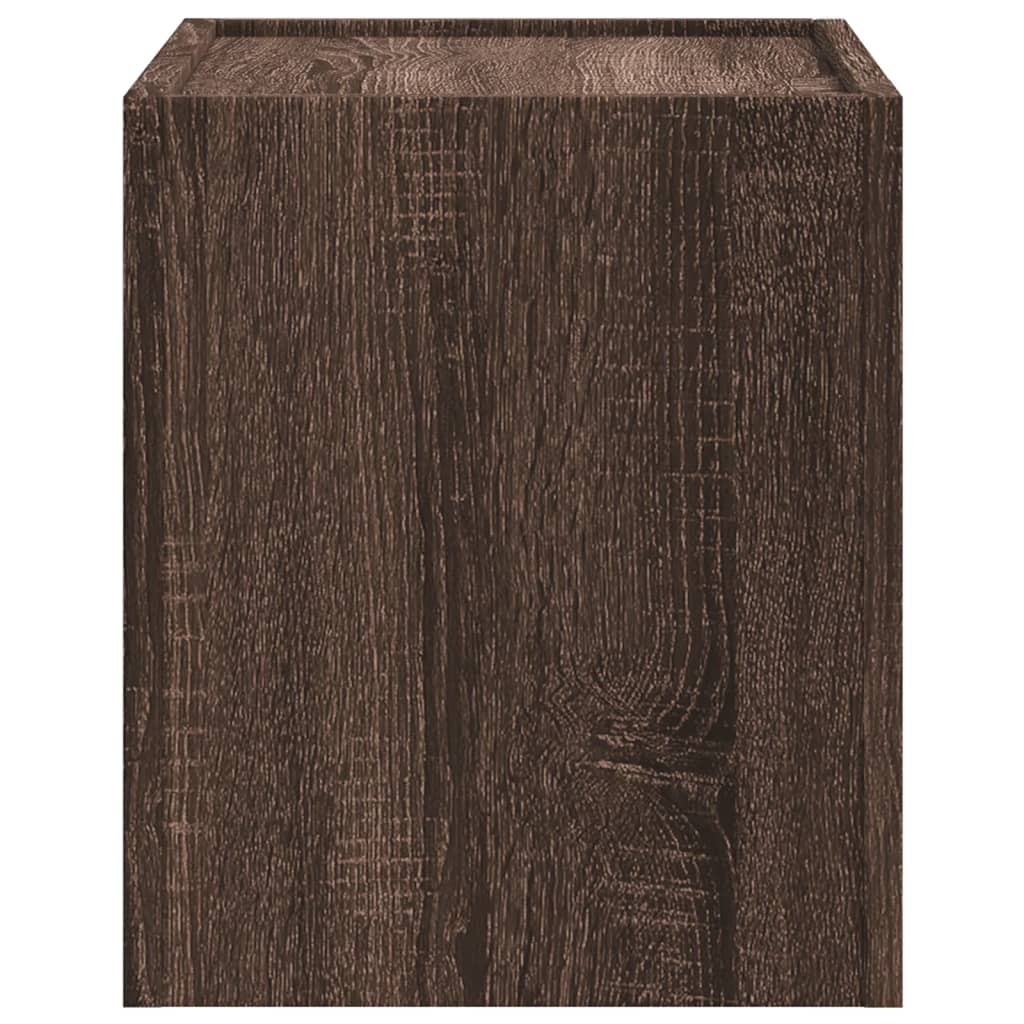 Κομοδίνα Επιτοίχια 2 τεμ. Καφέ Δρυς 45x30x35 εκ.