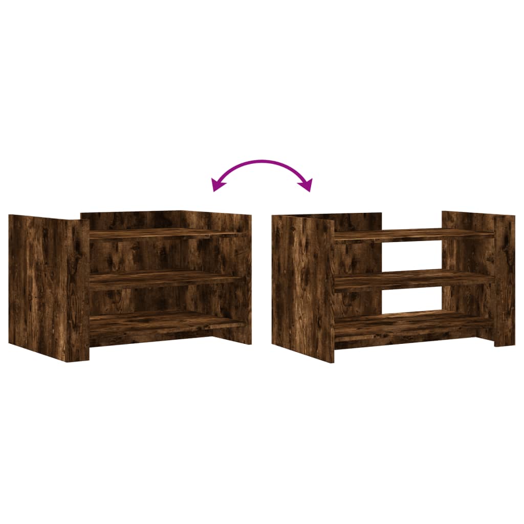 Τραπεζάκι Σαλονιού Καπνιστή Δρυς 80x50x50 εκ. Επεξεργ. Ξύλο