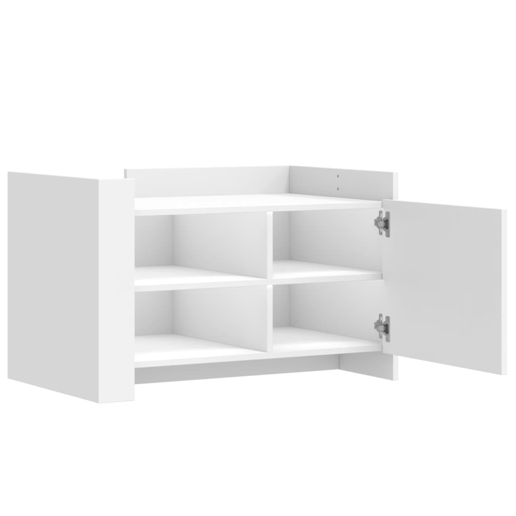 Τραπεζάκι Σαλονιού Λευκό 80x50x50 εκ. από Επεξεργασμένο Ξύλο