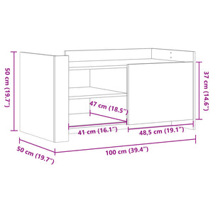 Τραπεζάκι Σαλονιού Λευκό 100x50x50 εκ. Επεξεργασμένο Ξύλο - Pakobazaar
