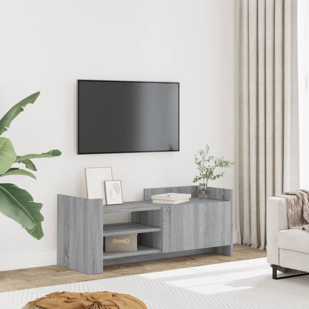 Έπιπλο Τηλεόρασης Γκρι Sonoma 100x35x40 εκ. από Επεξεργ. Ξύλο