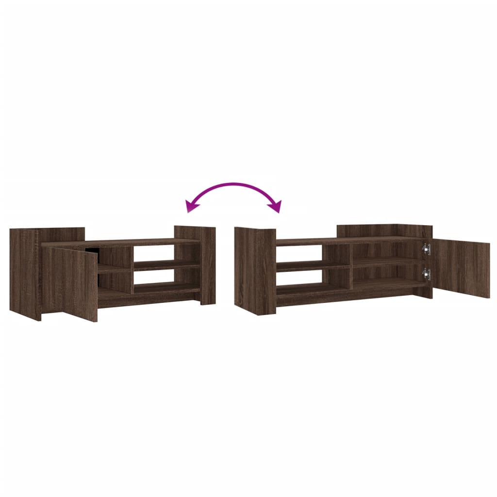 Έπιπλο Τηλεόρασης Καφέ Δρυς 100x35x40 εκ. Επεξεργασμένο Ξύλο
