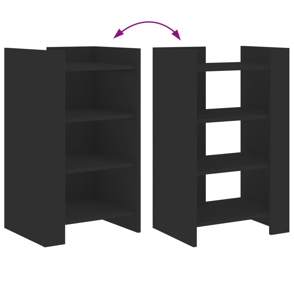 Συρταριέρα Μαύρη 45x35x75 εκ. από Επεξεργασμένο Ξύλο - Pakobazaar