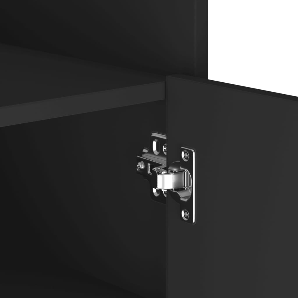 Συρταριέρα Μαύρη 45x35x75 εκ. από Επεξεργασμένο Ξύλο - Pakobazaar