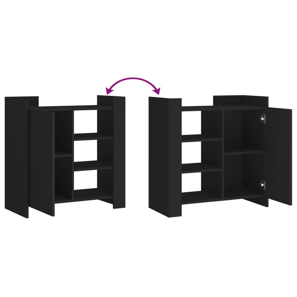 Ντουλάπι Μαύρο 73,5x35x75 εκ. από Επεξεργασμένο Ξύλο