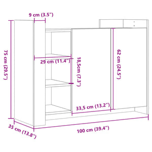 Ντουλάπι Καπνιστή Δρυς 100x35x75 εκ. από Επεξεργασμένο Ξύλο