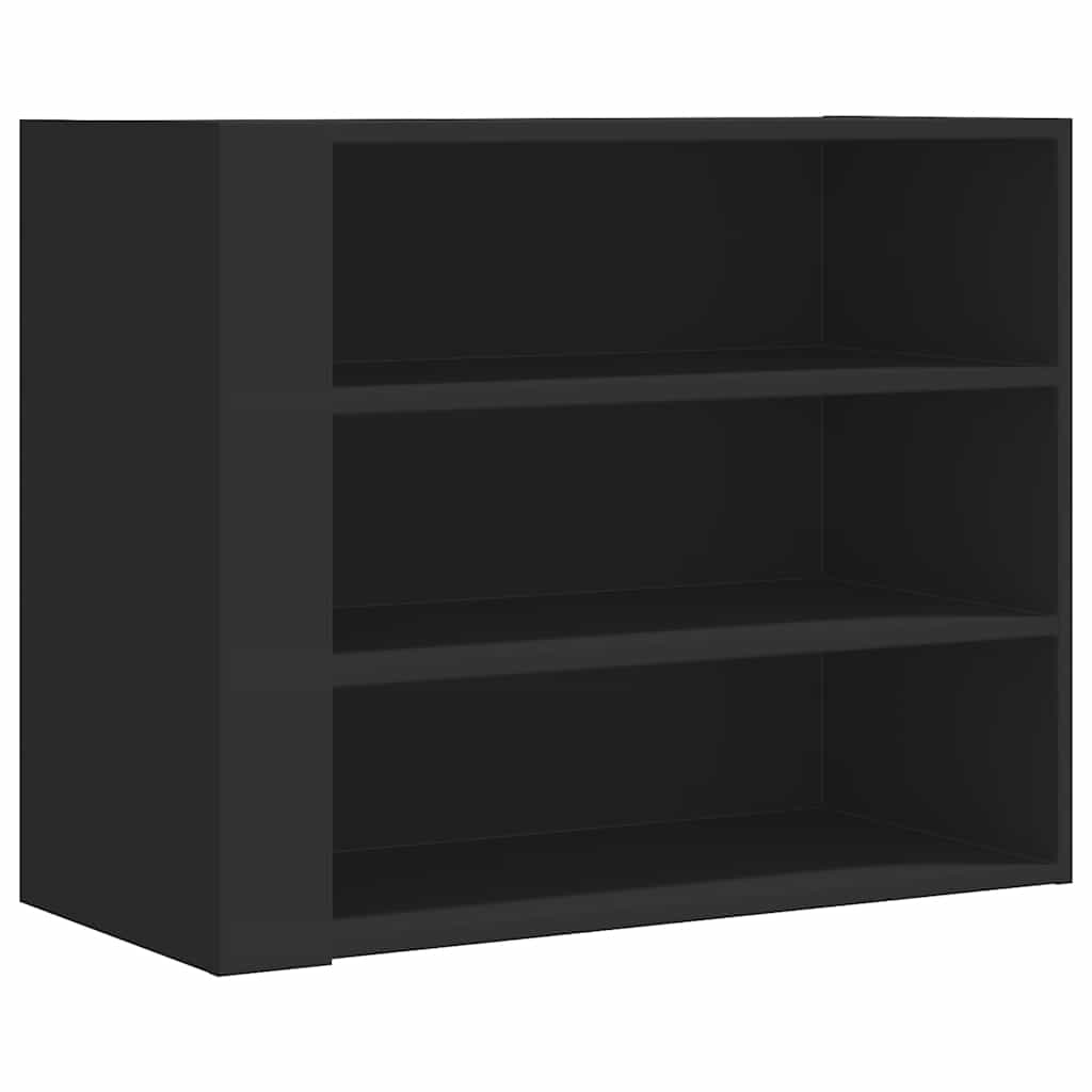 Ντουλάπι Τοίχου Μαύρο 75x35x60 εκ. από Επεξεργασμένο Ξύλο