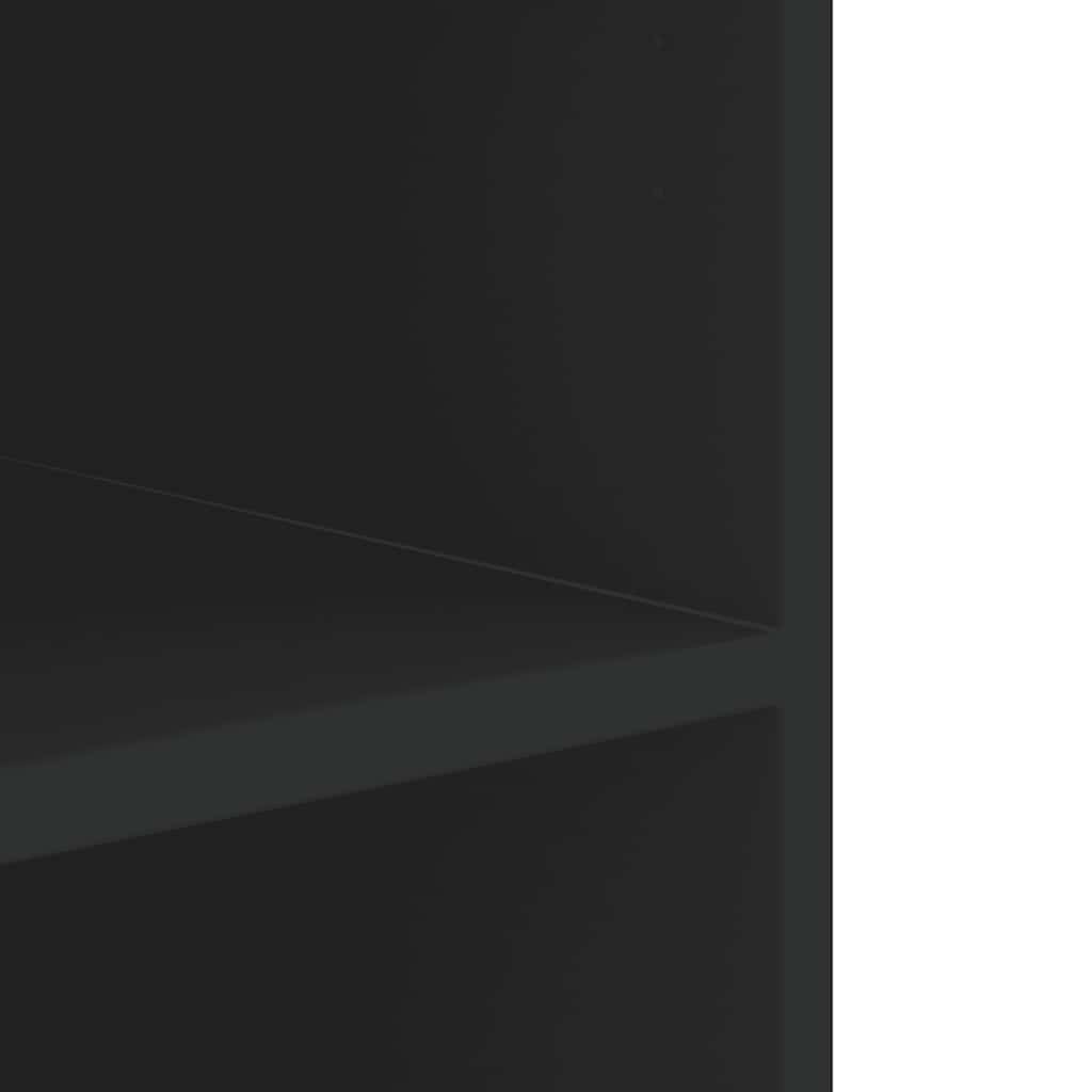 Ντουλάπι Τοίχου Μαύρο 75x35x60 εκ. από Επεξεργασμένο Ξύλο
