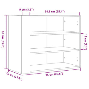Ντουλάπι Τοίχου Sonoma Δρυς 75x35x60 εκ. Επεξεργασμένο Ξύλο