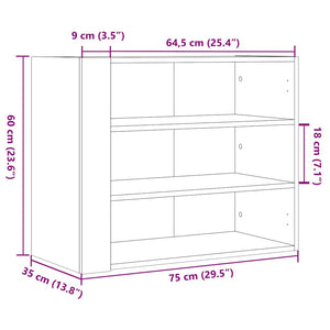 Ντουλάπι Τοίχου Καπνιστή Δρυς 75x35x60 εκ. Επεξεργασμένο Ξύλο