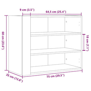 Ντουλάπι Τοίχου Καφέ Δρυς 75x35x60 εκ. Επεξεργασμένο Ξύλο