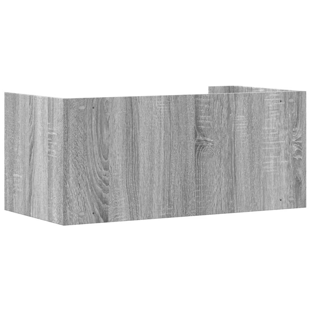 Ραφιέρα Τοίχου Γκρι Sonoma 70,5x35x30,5 εκ. Επεξεργασμένο Ξύλο