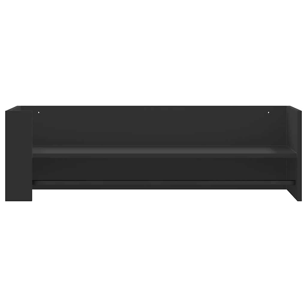 Ραφιέρα Τοίχου Μαύρο 100x35x30,5 εκ. από Επεξεργασμένο Ξύλο