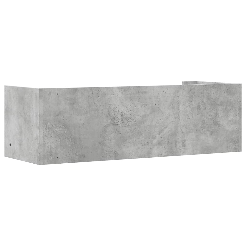 Ραφιέρα Τοίχου Γκρι Σκυροδέματος 100x35x30,5εκ. από Επεξ. Ξύλο