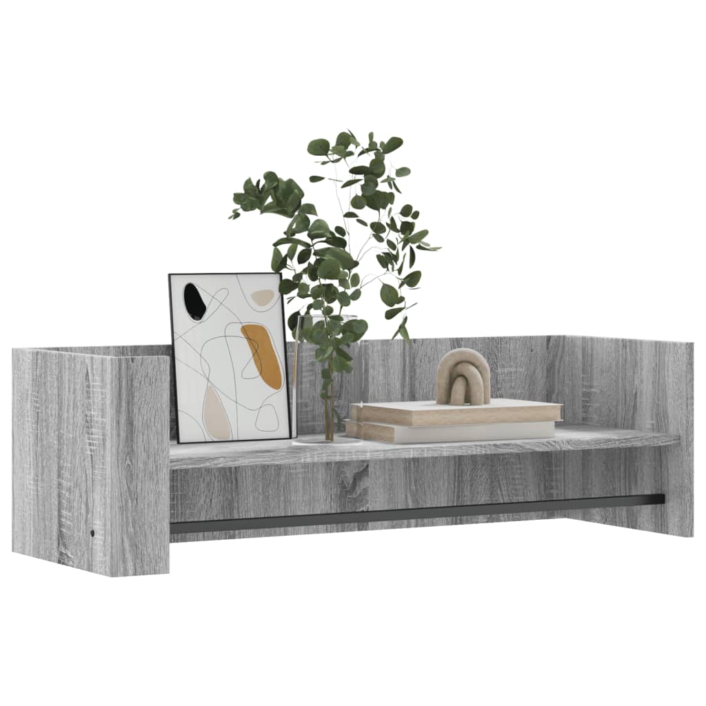 Ραφιέρα Τοίχου Γκρι Sonoma 100x35x30,5 εκ. Επεξεργασμένο Ξύλο