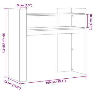 Τραπέζι Κονσόλα Μαύρο 100 x 35 x 90 εκ. από Επεξεργ. Ξύλο