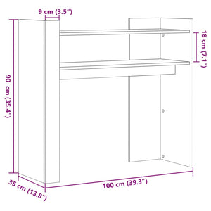 Τραπεζάκι Κονσόλα Γκρι Σκυρ. 100x35x90 εκ. από Επεξ. Ξύλο