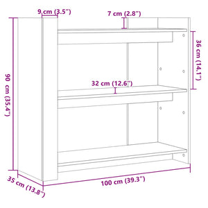 Τραπέζι Κονσόλα Μαύρο 100 x 35 x 90 εκ. από Επεξεργ. Ξύλο
