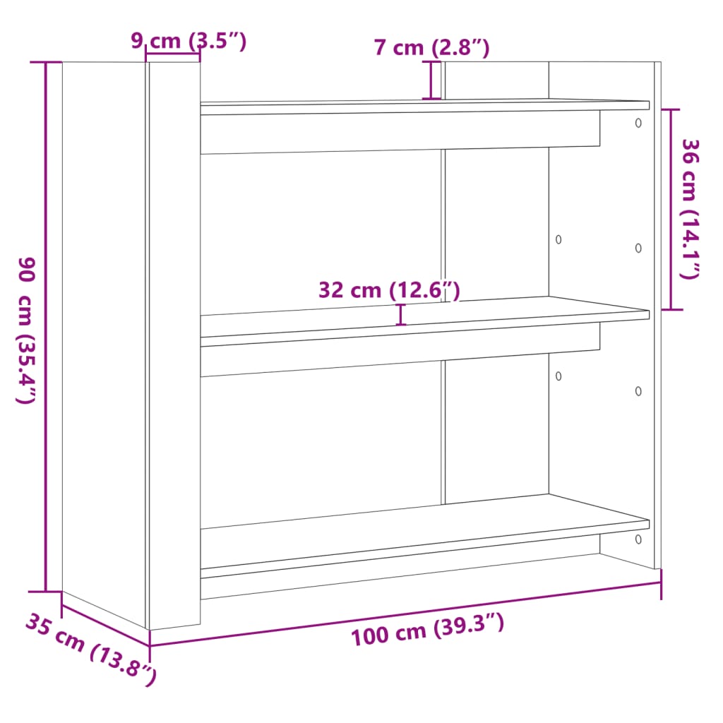 Τραπέζι Κονσόλα Καπνιστή Δρυς 100x35x90 εκ. Επεξεργασμένο Ξύλο